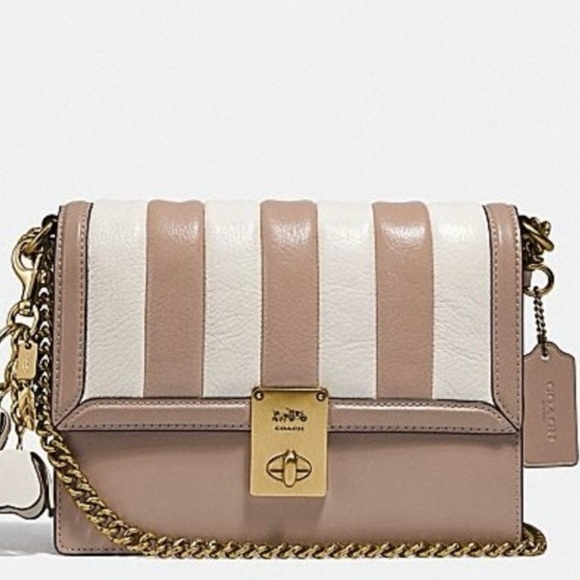 Coach Tabby Taupe Hutton Convertible Shoulder Bag With Colorblock Quilting - Picture 1 of 10